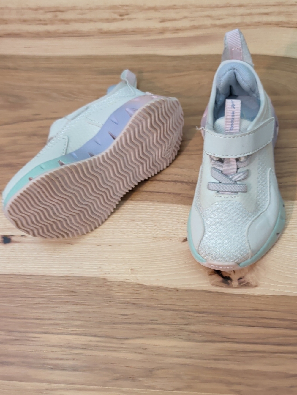 Reebok Kids Mint Green and Pastel Pink Sneakers